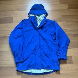 Women’s Vintage L.L. Bean Blue Gore-Tex Hooded Stowaway Shell Jacket Sz Small